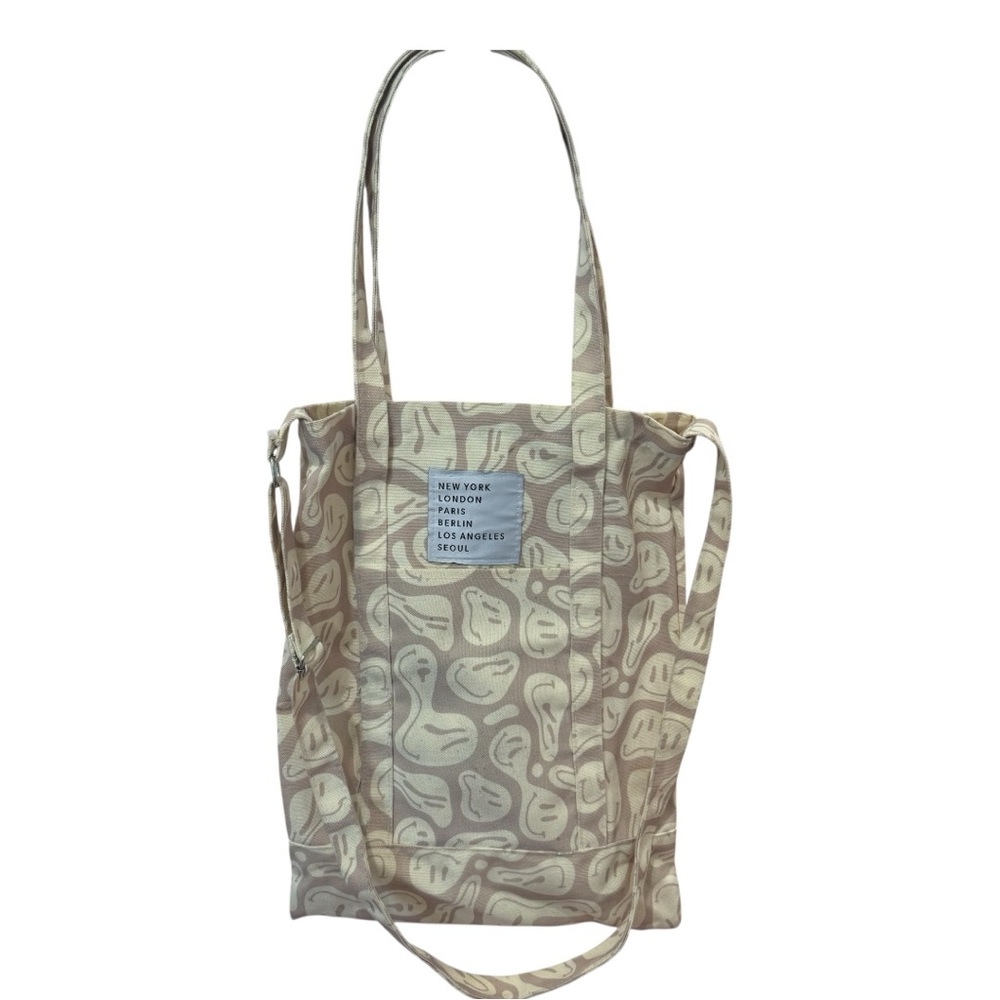 Stylish Beige Patterned Tote Bag